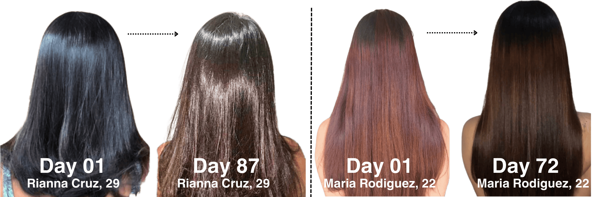 Rianna & Maria - Beautiful Hair Photos Before And After With GummBear's "Grow Hair Grow: Hair Vitamin Gummies