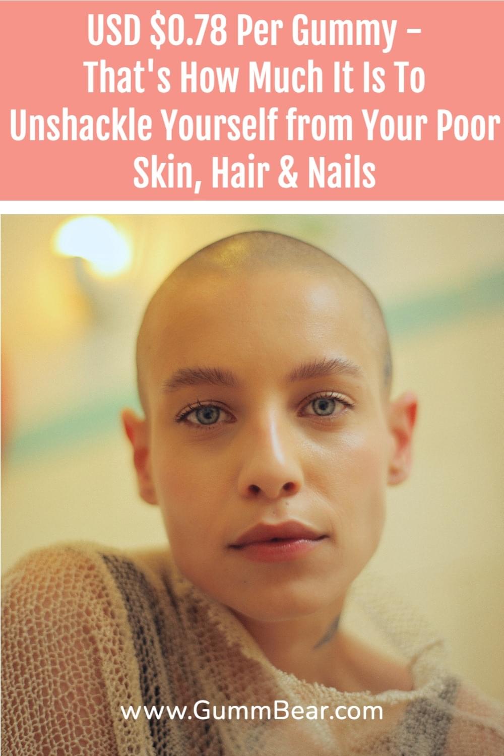 GummBear Advanced Hair Skin And Nails Gummies - USD$0.78 Per Gummy, That Is How Much It Is To Unshackle Yourself from Your Poor Skin, Hair And Nails